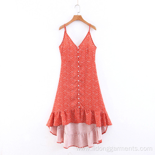 Women's Button Down Casual Summer sling chiffon dress